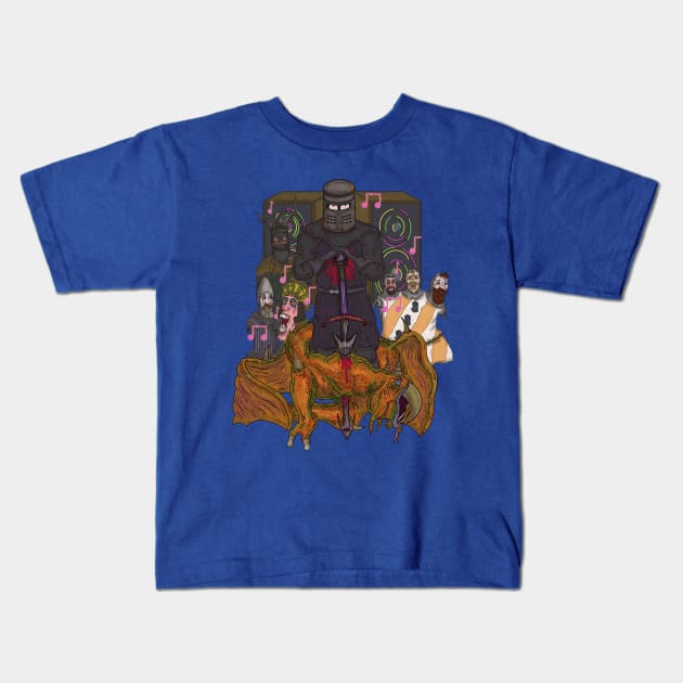 The Black Knight Kids T-Shirt by Wader Salad